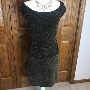 Bisou Bisou Shimmering Gold and Black Dress